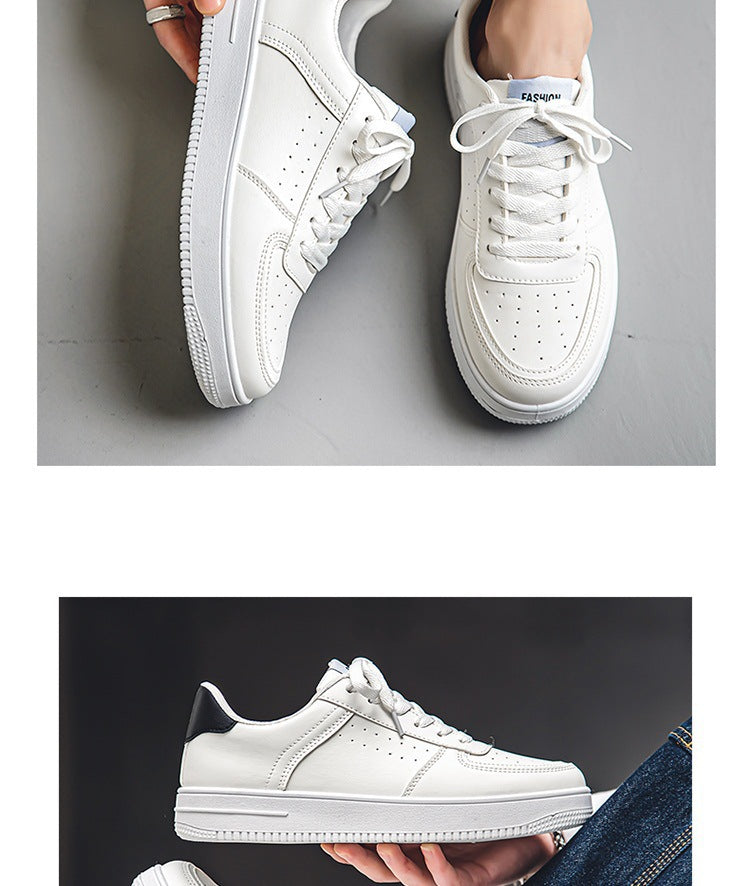 White Shoes Men's Summer Breathable Youth Casual All-match Men's Shoes 2024 New Student Pure White Sports Shoes
