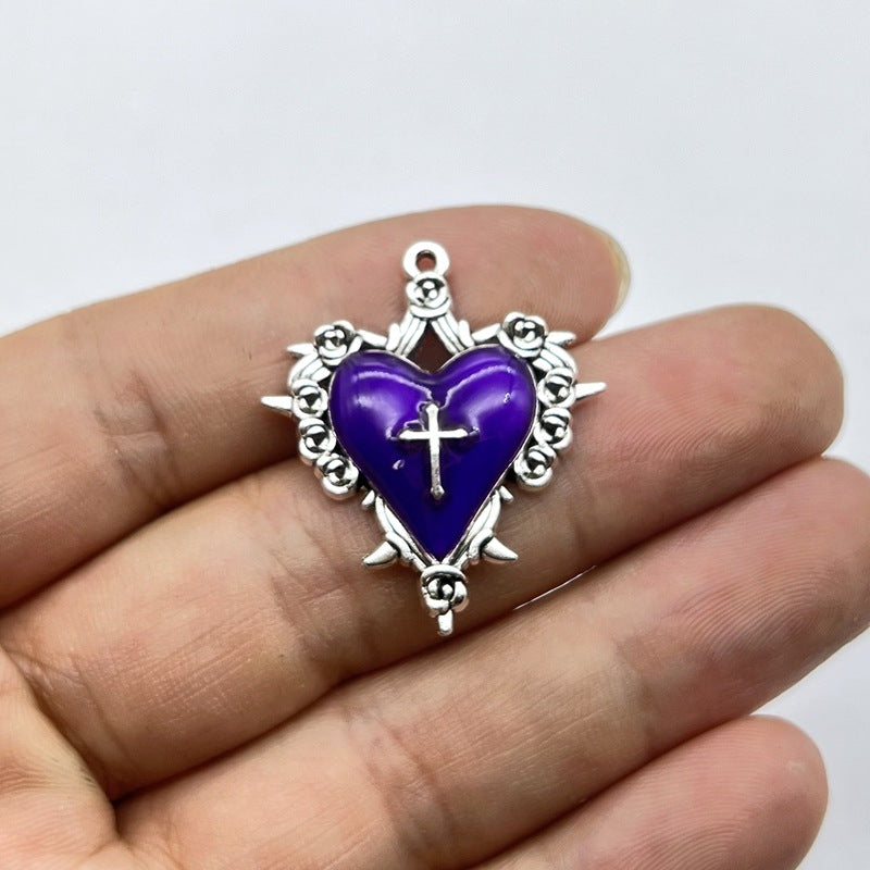 New European and American retro dark style personality thorns rose cross pendant accessories manufacturers wholesale