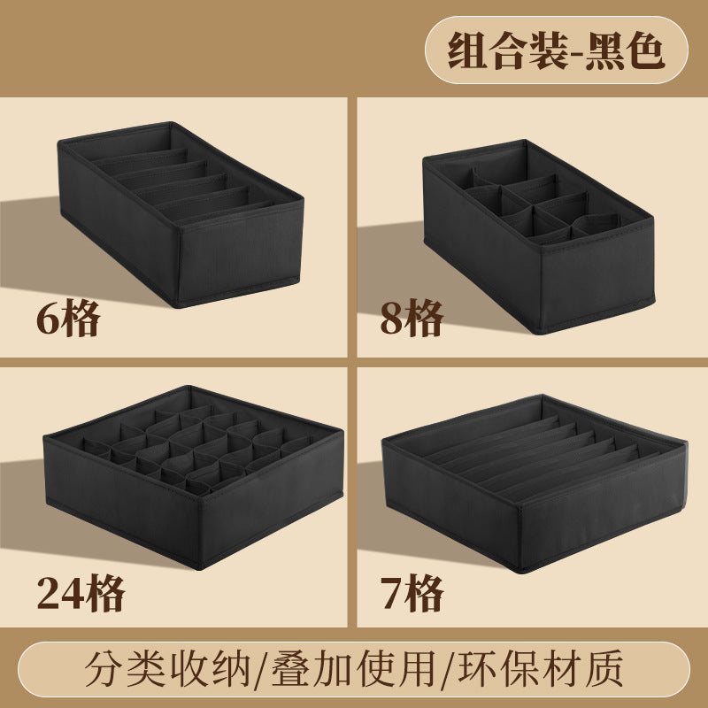 Fabric Underwear Storage Box with Compartments for Home Use, Drawer-Style Storage with Dividers for Organizing Socks