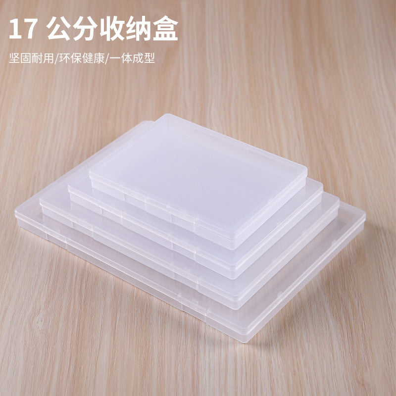Full plastic industry high 1.7cm flat box transparent plastic box plastic storage box finishing box storage box