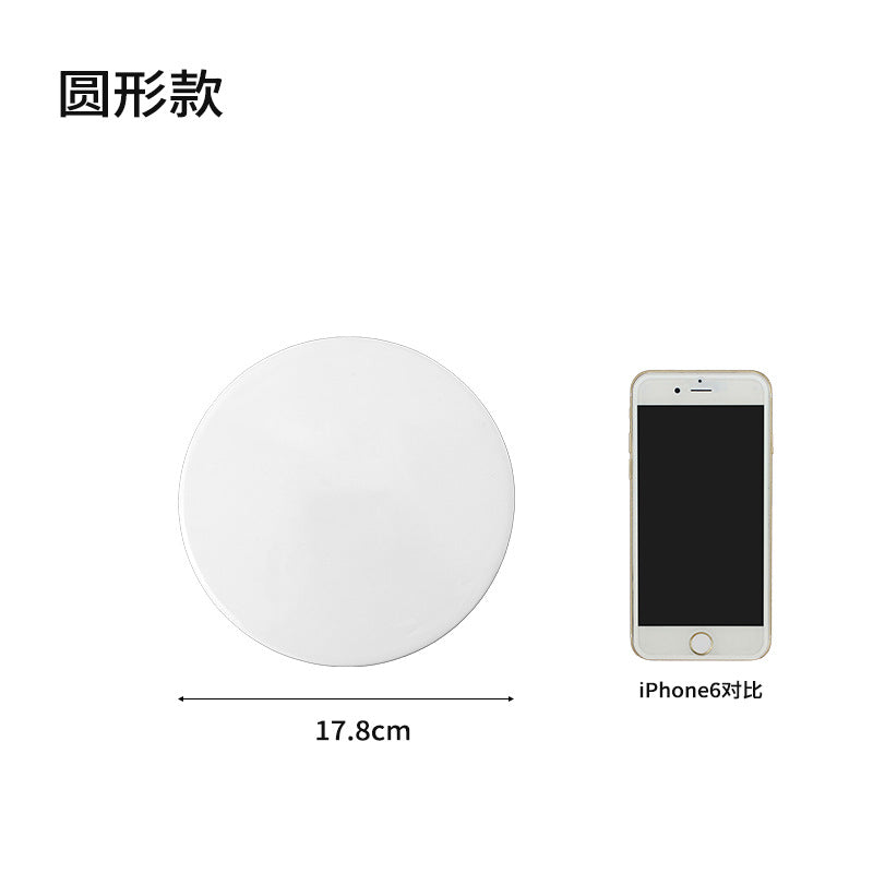 Ceramic Cake Plate Pure White Square Plate Dessert Display Dish Baking Tableware Buffet Round Swing Plate Long Square Plate