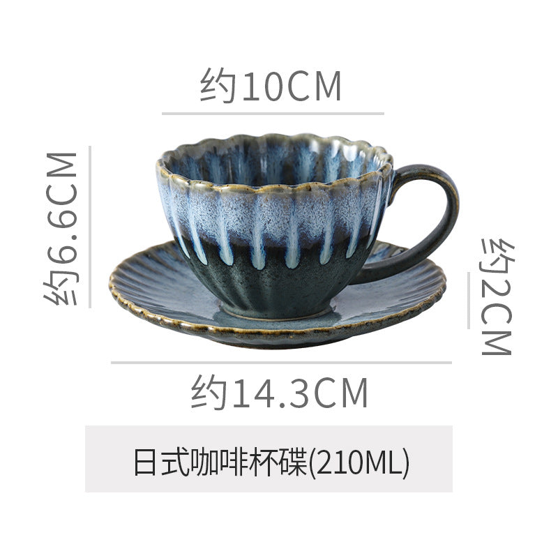 Retro High-grade Sense Striped Kiln Change Ceramic Cup Hotel Home Office Milk Coffee Cup Afternoon Tea Drinking Cup