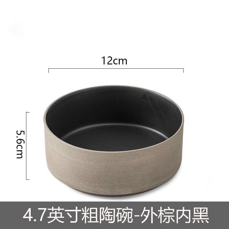 Ceramic Straight Plate Flat Bottom Deep Plate Soup Plate Japanese Seafood Plate Dish Plate Dessert Plate Nest Plate Simple Salad Bowl