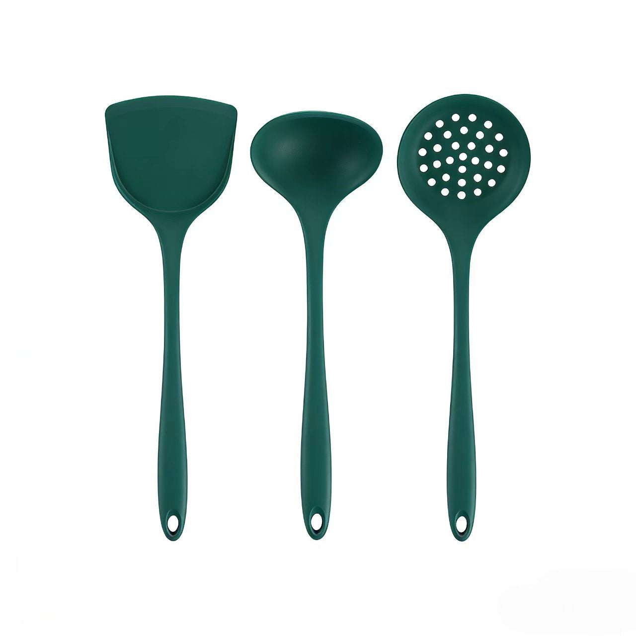 In-Stock Two-Color Silicone Kitchen Utensils, Kitchen Supplies That Won'T Damage Pots, Easy to Clean, Strainer, Soup Spoon, Spatula Set, Non-Stick Pan
