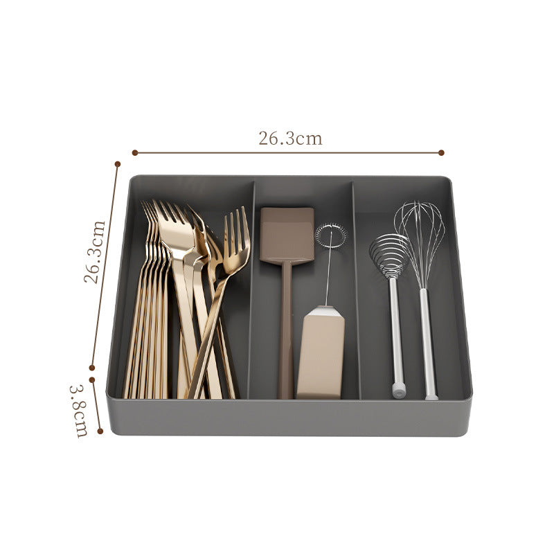 Kitchen Drawer Partition Tableware Storage Box Knife and Fork Chopsticks Storage Rack Kitchenware Storage Household Cabinet Built-in Partition