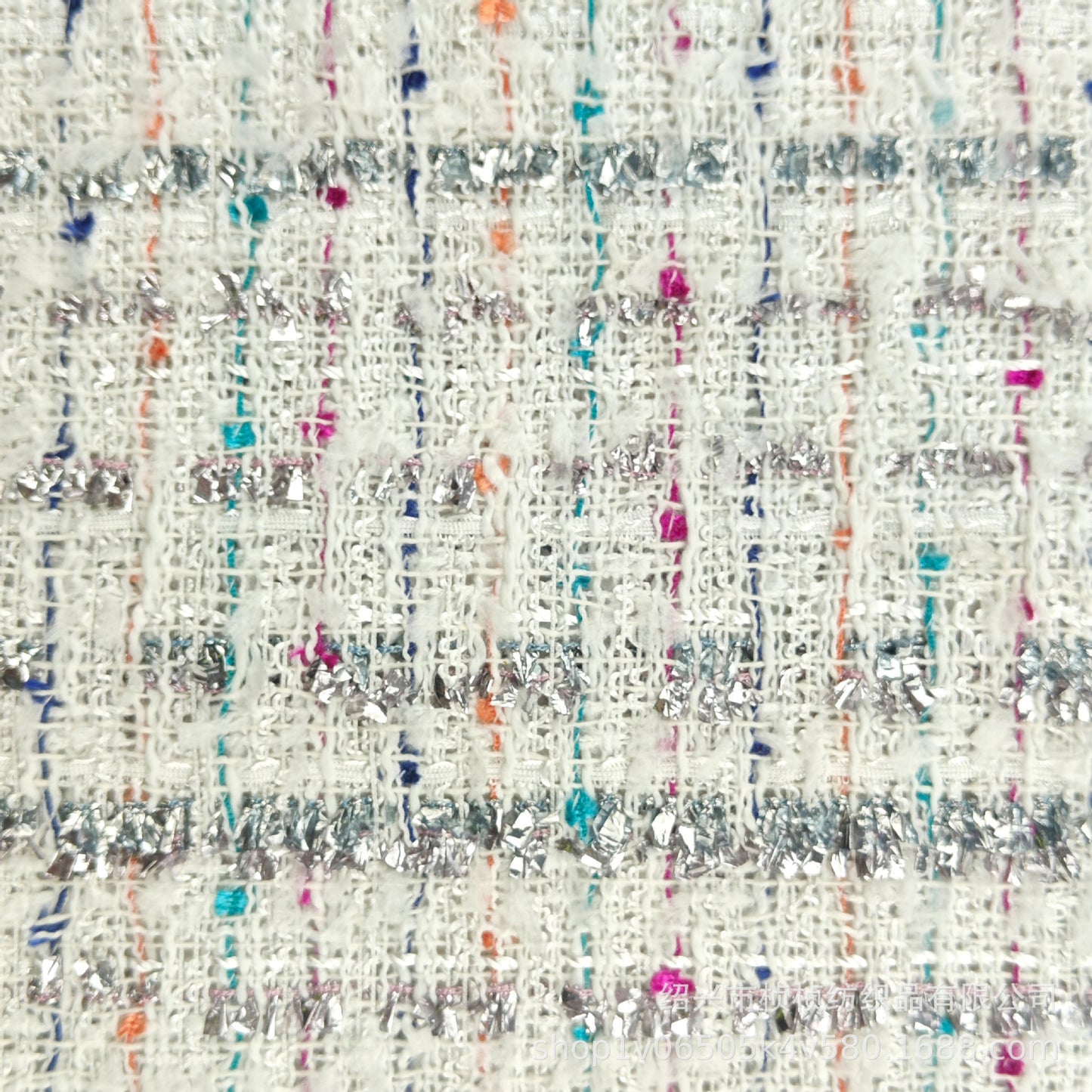 Tweed Style Bright Silk Woolen Woven Tweed Fabric Woven Yarn-Dyed Fashion Women's Outwear Jacket Bag Shoe Materials, Etc