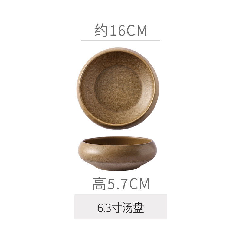Retro Japanese Style Ceramic Bowl Creative Personality Household Rice Bowl Restaurant Special Snack Bowl Dessert Salad Bowl