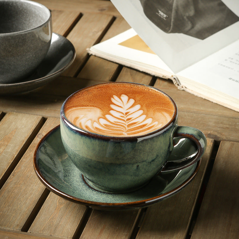 Kiln-Turned Coffee Cup Set Mug Retro Office Water Cup Japanese Breakfast Cup High-Value Ceramic Tea Cup