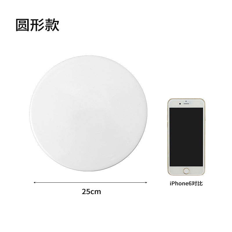 Ceramic Cake Plate Pure White Square Plate Dessert Display Dish Baking Tableware Buffet Round Swing Plate Long Square Plate