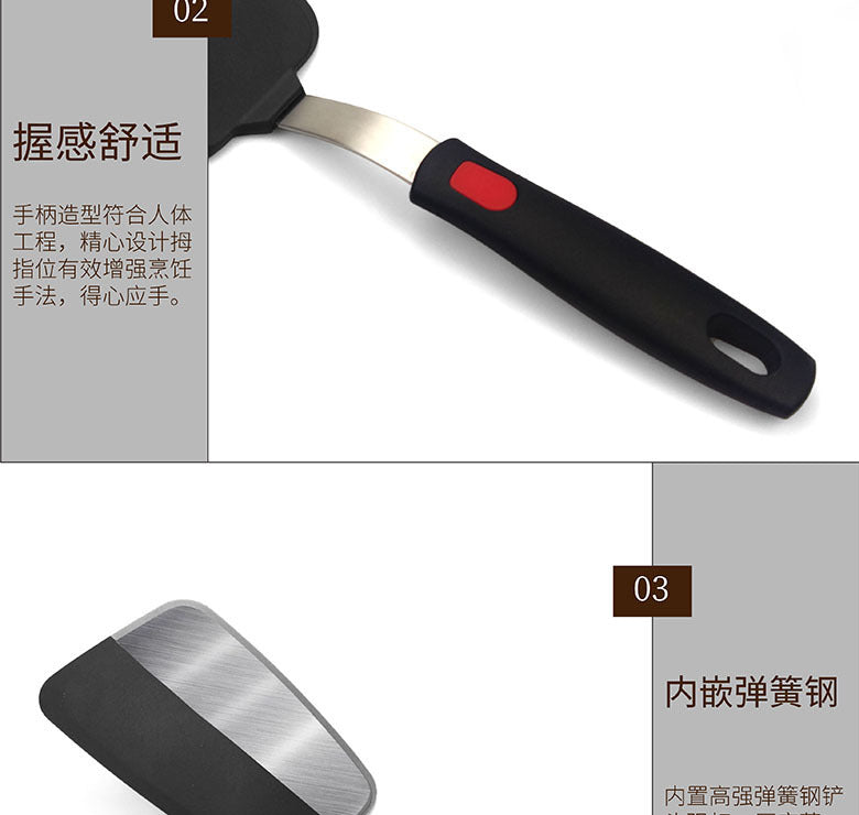 Cross-Border Silicone Cooking Utensils Non-Stick Pan Silicone Spatula Teppanyaki Cooking Spatula Pancake Tamagoyaki Spatula Leaking Spatula