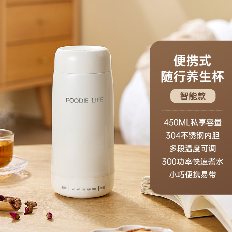 Travel Kettle Electric Heating Cup Small Portable Heating Stainless Steel Thermostatic Cup Health Kettle Tea Thermos Cup
