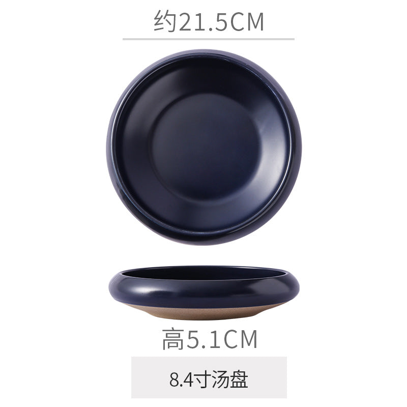 Retro Japanese Style Ceramic Bowl Creative Personality Household Rice Bowl Restaurant Special Snack Bowl Dessert Salad Bowl
