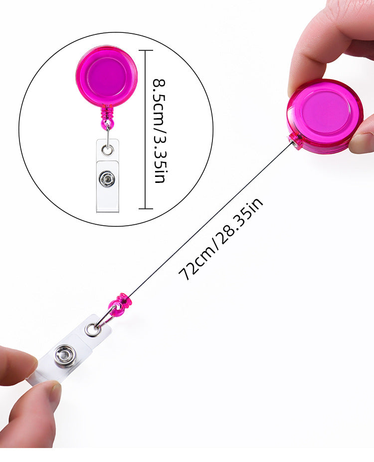 Transparent Easy Pull Buckle Doctor Nurse Breast Card Certificate Card Case Anti-loss Clip Buckle Meal Card Work Card Transparent Color Retractable Buckle