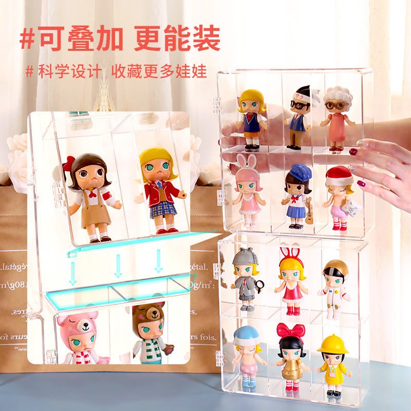 in stock Transparent Dustproof Handmade Blind Box Storage Display Stand Bubble Mate Display Cabinet Doll Lego Storage Box
