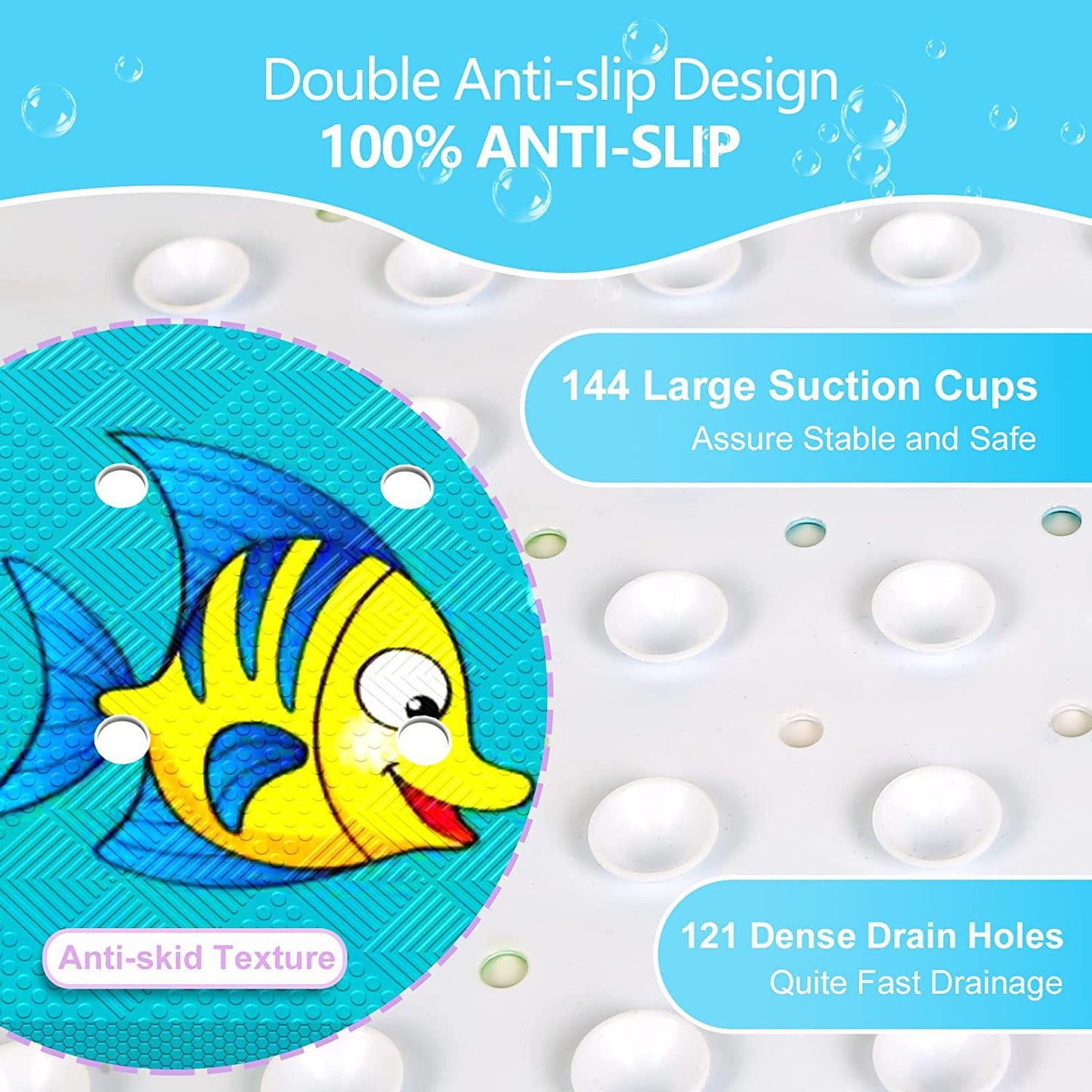 53*53cm bathroom anti-slip mat children's cartoon shower mat toilet mat PVC foreign trade spot hair generation
