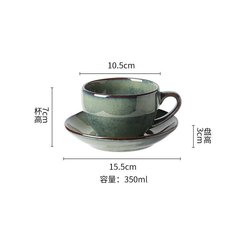 Kiln-Turned Coffee Cup Set Mug Retro Office Water Cup Japanese Breakfast Cup High-Value Ceramic Tea Cup