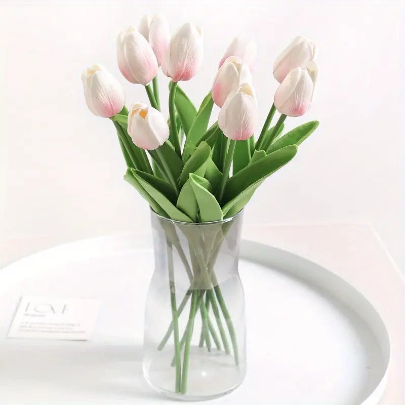Pu Mini Tulip Artificial Flower Bouquet Cross-Border Artificial Flower Home Decoration Photo European Style Ornaments Factory Direct Sale