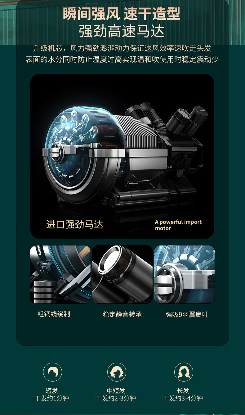 Hair Dryer Home Blue Light Negative Ion Hair Salon High Power Hair Dryer Dormitory Cold and Hot Air Hair Dryer Gift Cross Border
