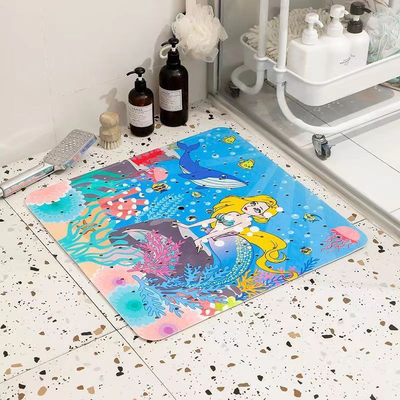 53*53cm bathroom anti-slip mat children's cartoon shower mat toilet mat PVC foreign trade spot hair generation