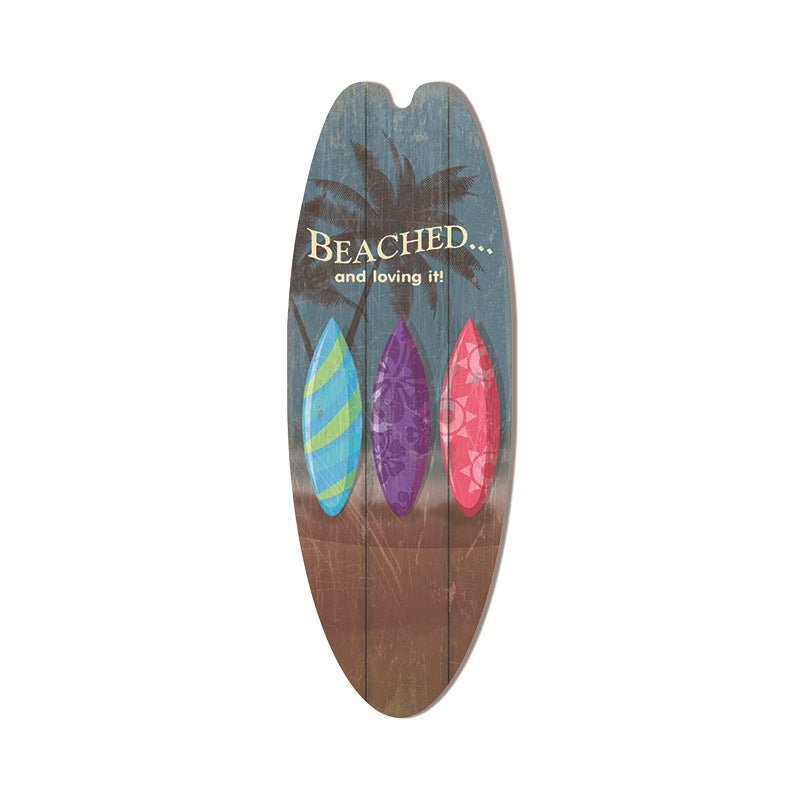Cross-Border Surfboard Pendant Beach Leisure Wall Decoration Wooden Brand Hawaiian Party Supplies Scene Layout
