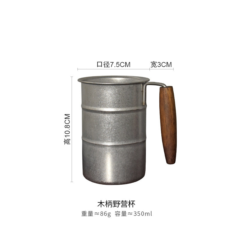 Snowflake Retro Industrial Style Beer Mug with Handle 304 Stainless Steel Water Mug Outdoor Camping Mug