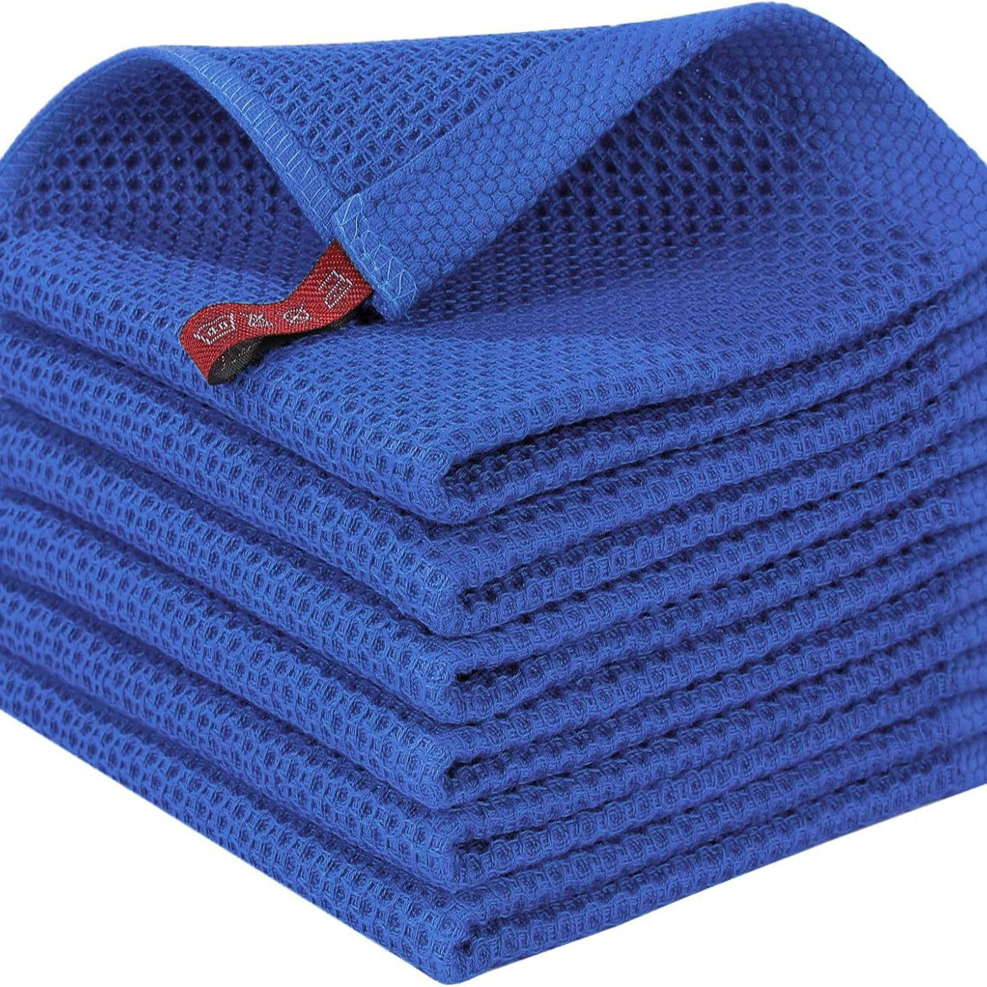 Cross-border Amazon pure cotton honeycomb kitchen dishwashing square towel can be suit with hook waffle square towel generation sticker code