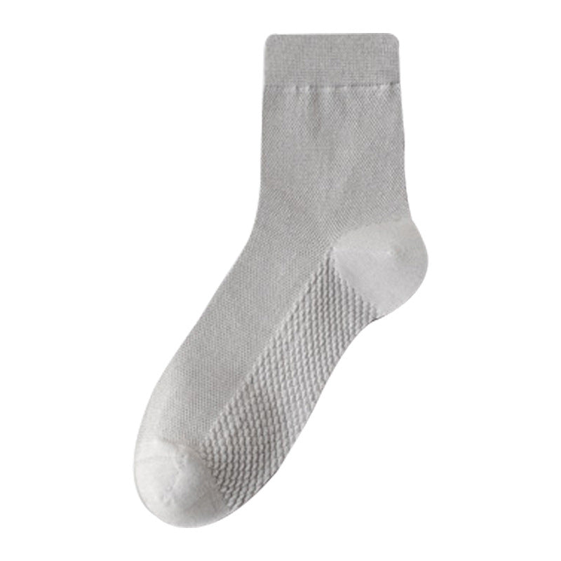 Zhuji socks men's mid-tube socks summer ultra-thin deodorant summer business spring and summer mesh stockings breathable sweat absorption