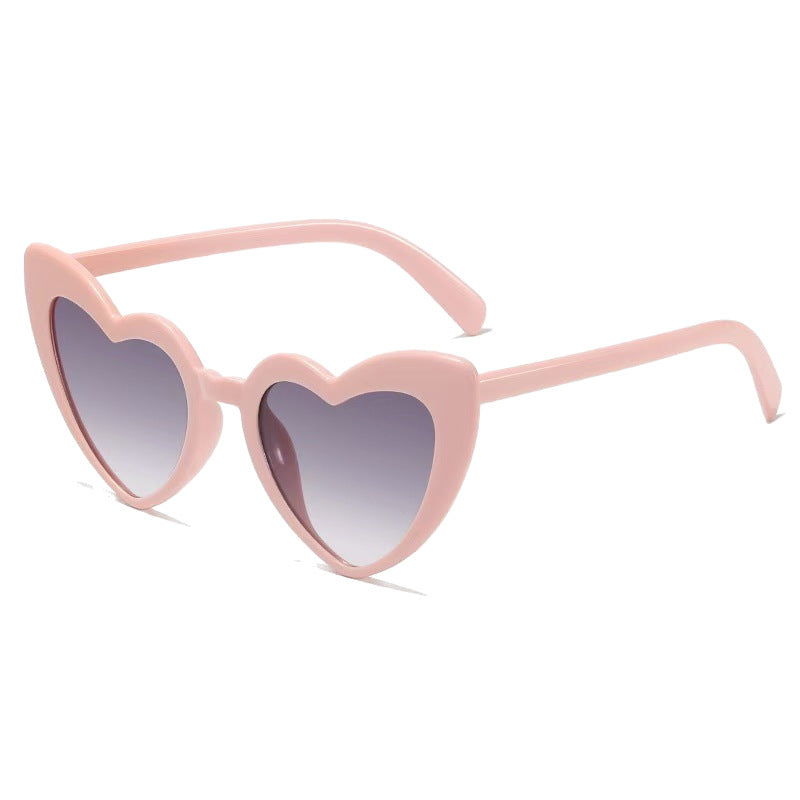Personalized New European and American Sun Protection and Anti-Uv Sunglasses, Trendy and Fashionable Peach Heart Sunglasses, Internet Celebrity Cat-Eye Glasses