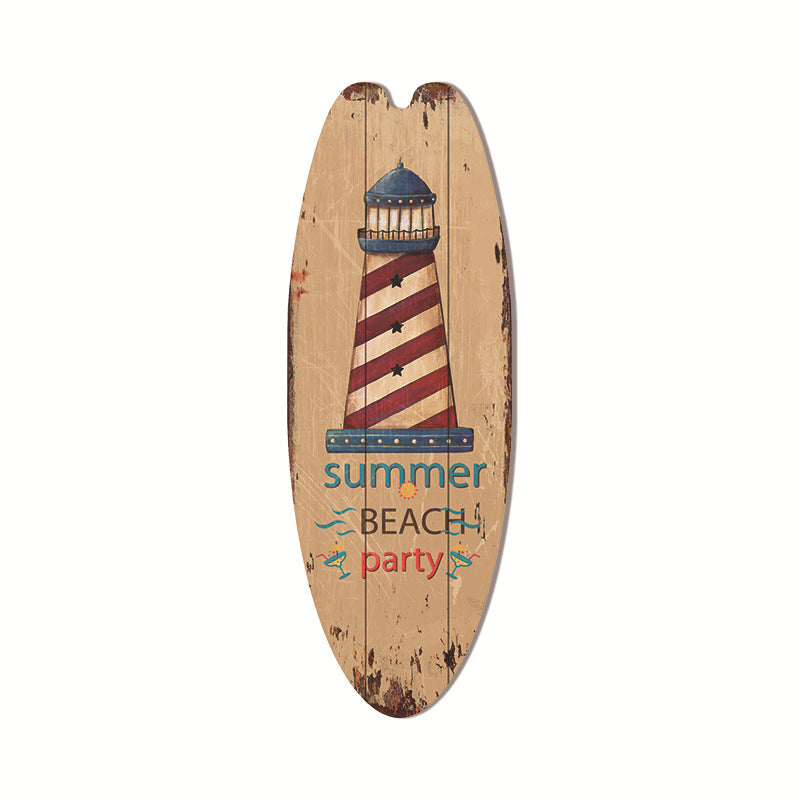 Cross-Border Surfboard Pendant Beach Leisure Wall Decoration Wooden Brand Hawaiian Party Supplies Scene Layout