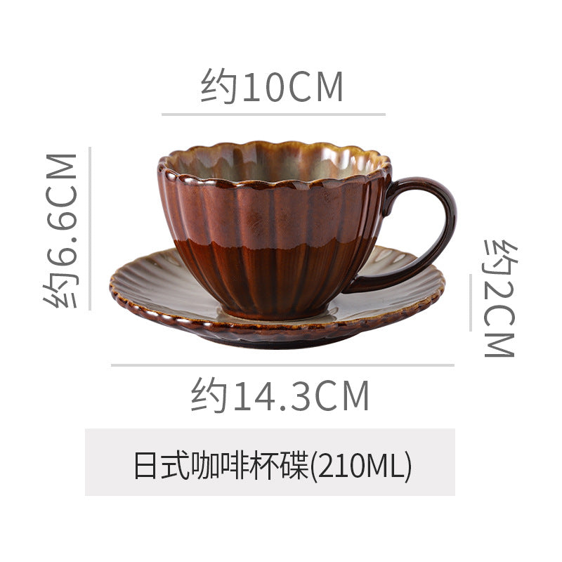 Retro High-grade Sense Striped Kiln Change Ceramic Cup Hotel Home Office Milk Coffee Cup Afternoon Tea Drinking Cup