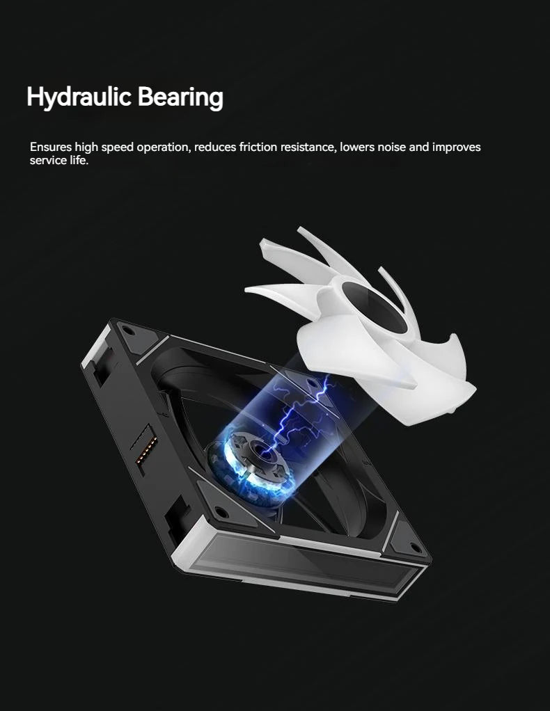 TEUCER JM-1 Computer Case Fan ARGB Mirror Cycle Light Effect 120mm 4Pin PWM PC Cooling Fan Low Noise Water Cooling Ventilador