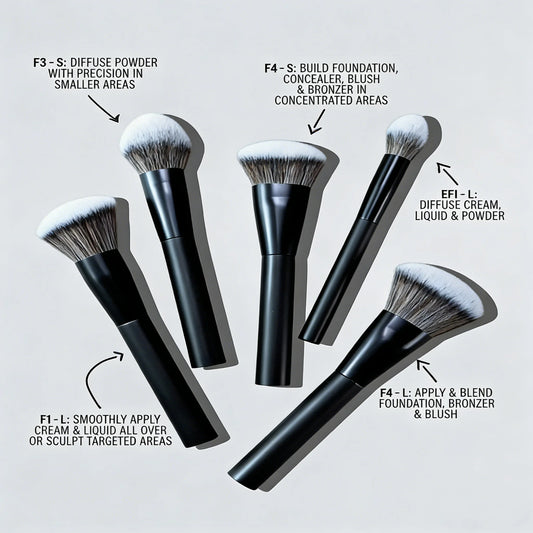 5-Piece Facial Makeup Brush Set: Foundation Brush, Powder Brush, Blush Brush, Concealer Brush, Contour Brush, Blending Brush. High-End Makeup Brushes with Oil-Sprayed Handles for a Comfortable Feel. Professional-Grade Makeup