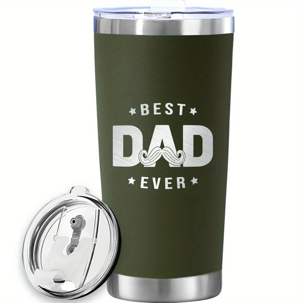 20oz Dad thermos water bottle, Stainless Steel Tumbler Large Capacity water thermal bottle Travel Coffee Mug, Father's Day Gifts