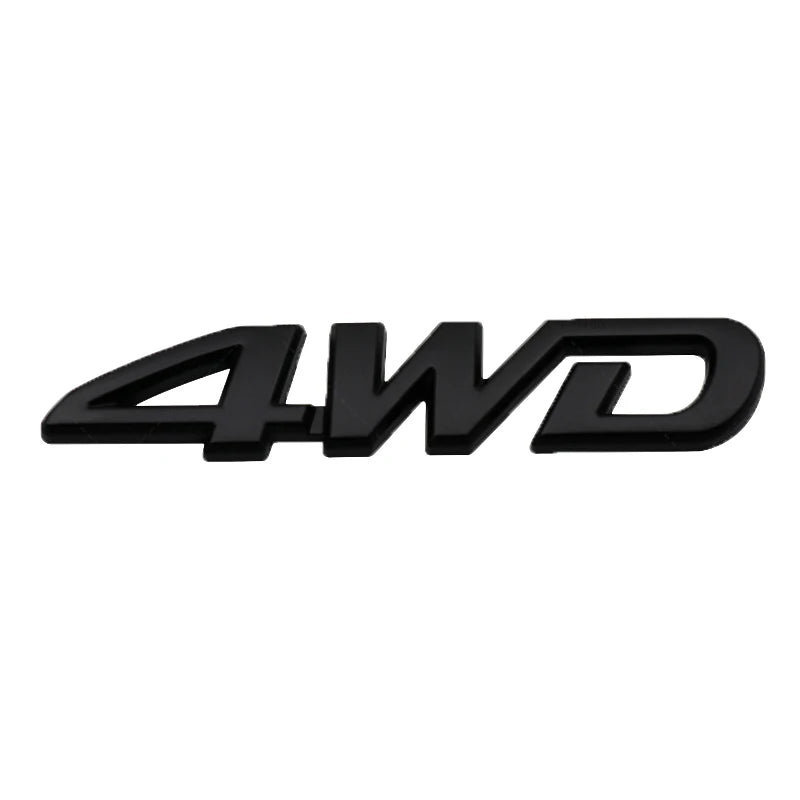 3D Metal 4WD Logo Decals Emblem Badge Car RearTrunk Fender Adhesive Badge Body Sticker ForToyota RAV 4 Hyundai Honda Accessories
