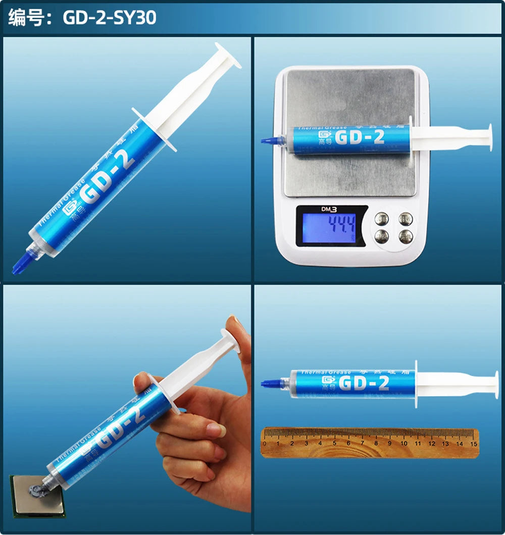 GD-2 7g/15g/30g Thermal Compound Conductive Grease GD900 Silicone Paste Heat Sink Processor CPU GPU Cooler Cooling Fan Plaster