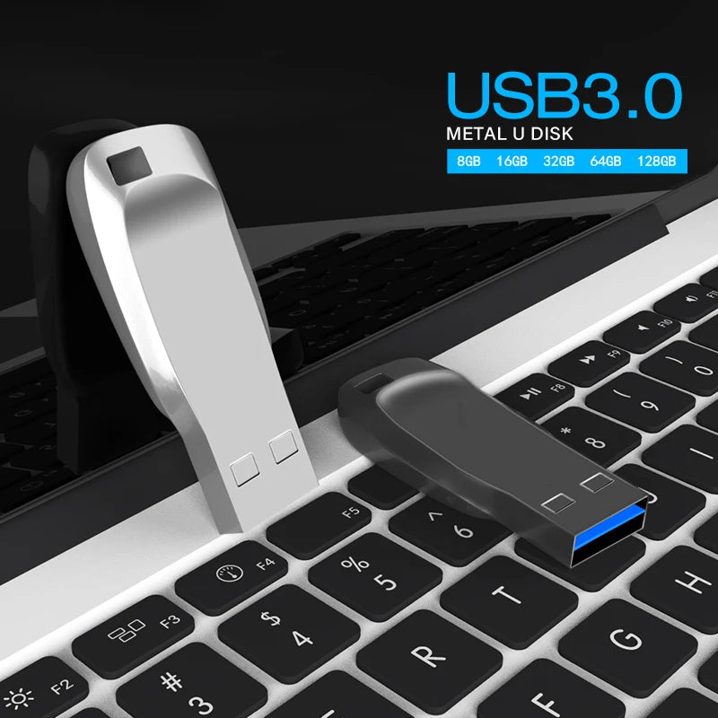 High-Speed Metal Rod USB Flash Drive 3.0 Durable Data Storage Stick Pen U Disk Multiple Capacities Options-128GB 64GB 32GB 16GB