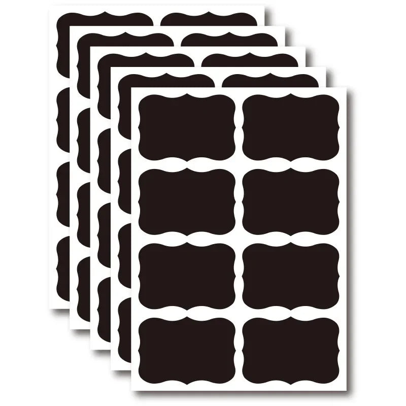 1-49Pcs Kitchen Accessories Blackboard Sticker Labels with Rewritable White Liquid Chalk Salt Spice Jar Organizer Kitchen Gadget