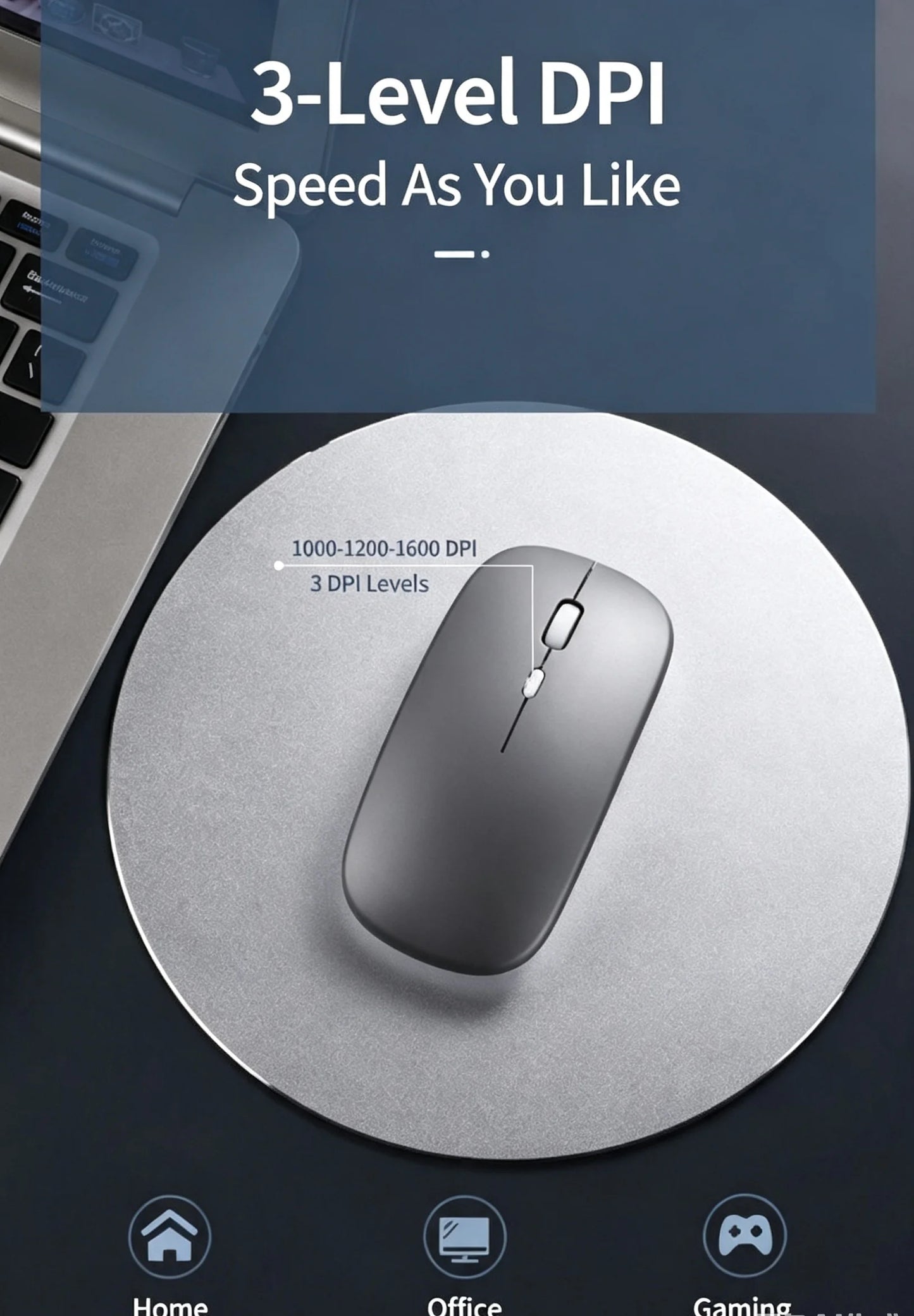 Ergonomic Wireless Gaming Mouse RGB Backlight USB Compatible Rechargeable Silent Backlit Mouse for Laptop PC - Silent Gaming Mic