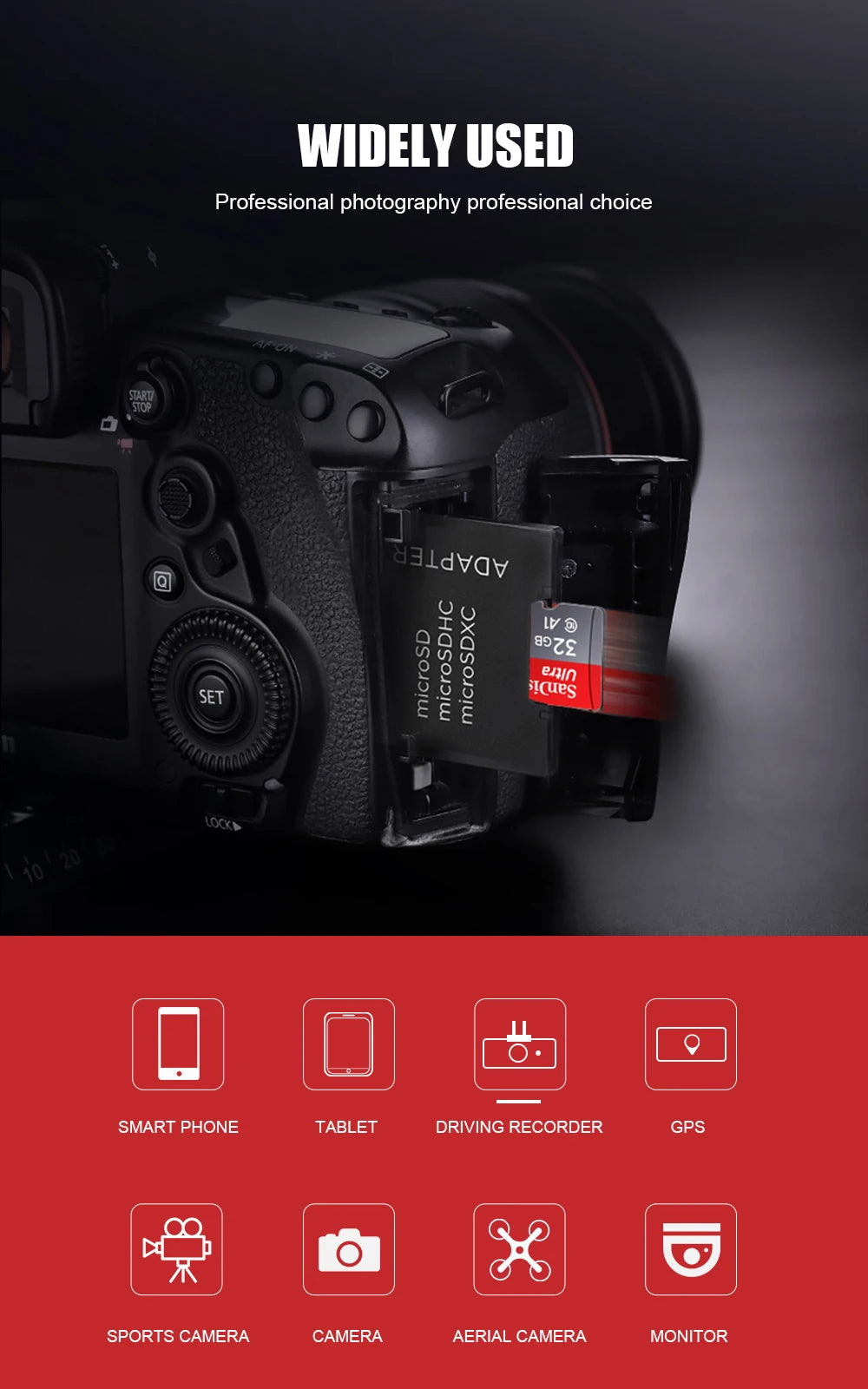 Sandisk Memory Card 256GB 128GB 64GB 32GB TF Micro SD Card Class 10 UHS-1 Flash Card Memory for Smartphone PC+Card Reader