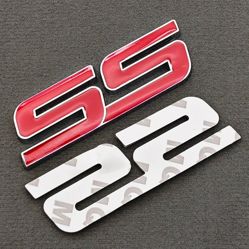 3D Metal Logo SS Car Body Sticker Rear Trunk Badge Front Grille Emblem For Chevrolet SS Camaro Cruze Equinox Blazer Accessoeies
