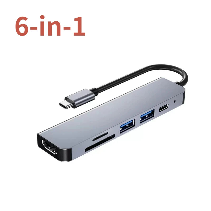 USB C Docking Station TYPE-C HUB to HDMI 4K 30Hz with Screen off Button USB 3.0 5Gbps HUB 87W Fast Charging for MacBook