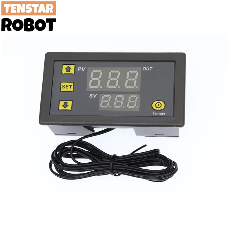 W3230 12V 24V AC110-220V Probe line 20A Digital Temperature Control LED Display Thermostat With Heat/Cooling Control Instrument