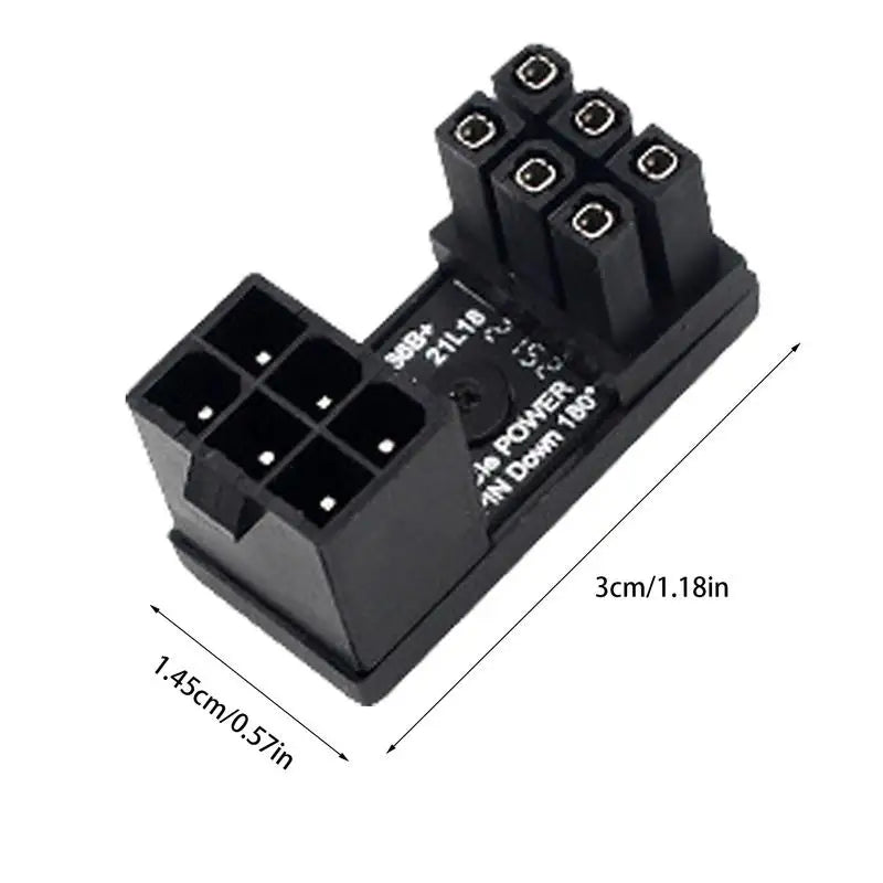 Graphics Card Adapter For PC 6/8 Pin Connector Power Adapter 180 Degree Angled Adapter Steering Connector Board GPU Adapter For