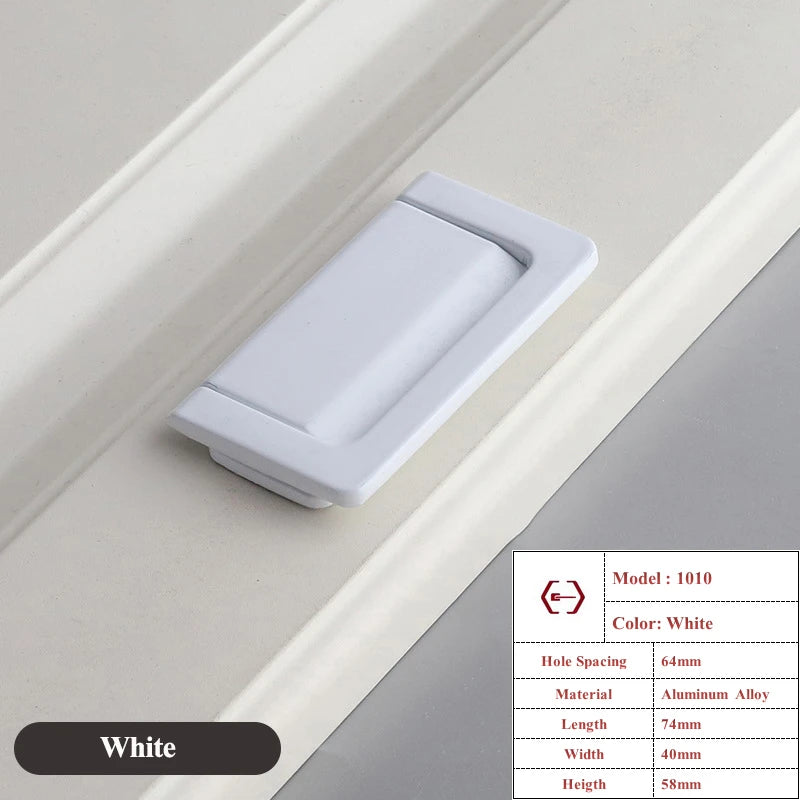 Modern White Length Cabinet Handle Hidden Kitchen Cabinet Drawer Pull Furniture Cupboard Wardrobe Door Knob Hardware Long Handle