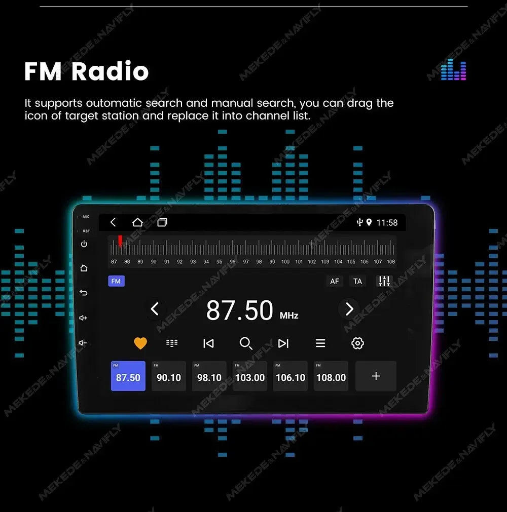 MEKEDE &NAVIFLY Android 14 Wireless Carplay Auto Car Radio for Hyundai Ix45 Santa Fe 2006 - 2012 Multimedia Player GPS FM Stereo