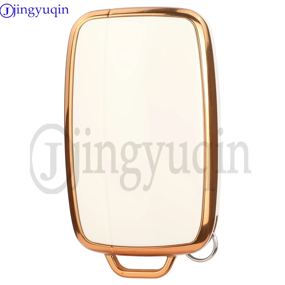 Jingyuqin 5Buttons TPU Auto Key Shell Case Cover For Land Rover Range Evoque Freelander Velar Discovery 4 Jaguar XE XJ XF Guitar