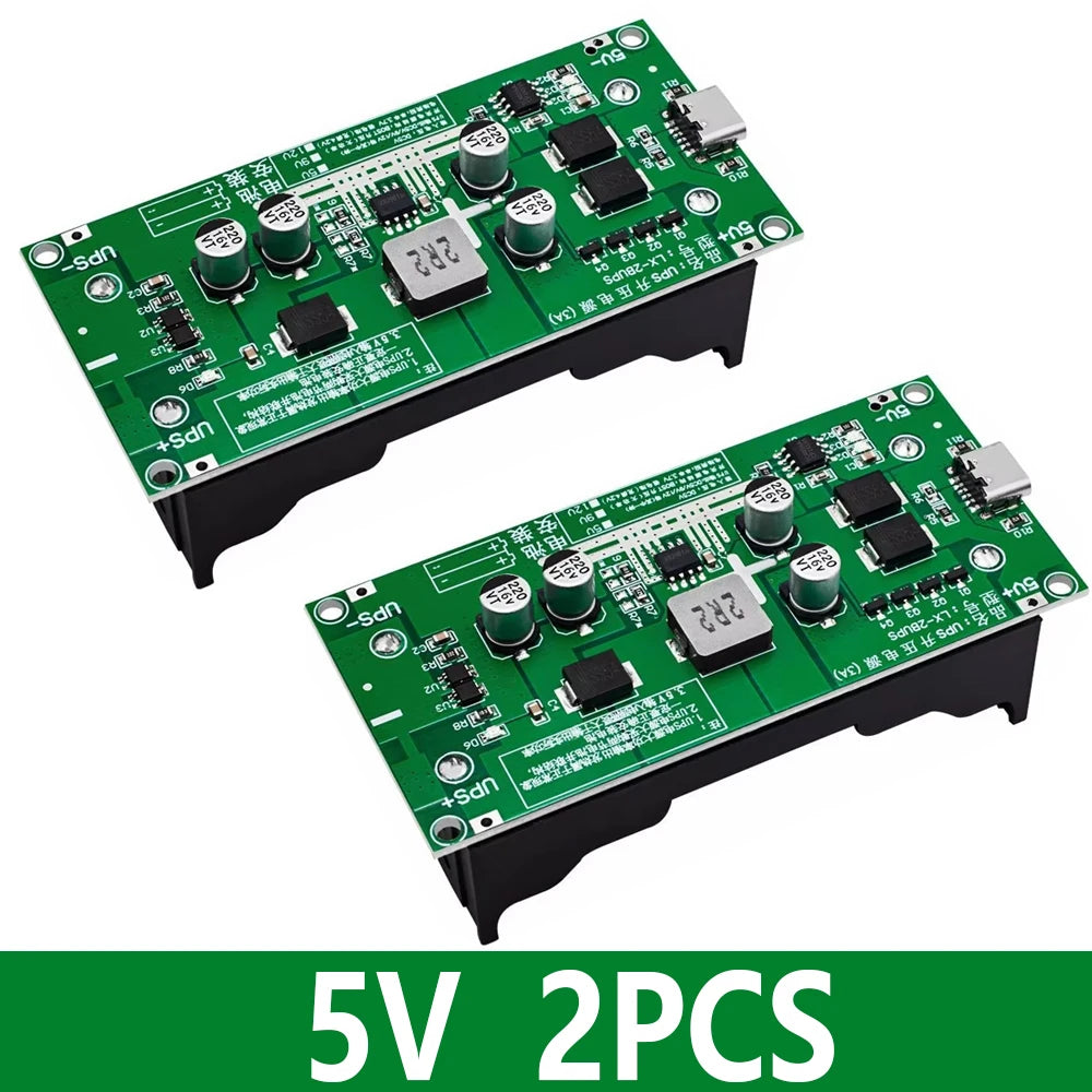 Type-C 15W 3A 18650 Lithium Battery Charger Module DC-DC Step Up Booster Fast Charge UPS Power Supply / Converter 5V 9V 12V