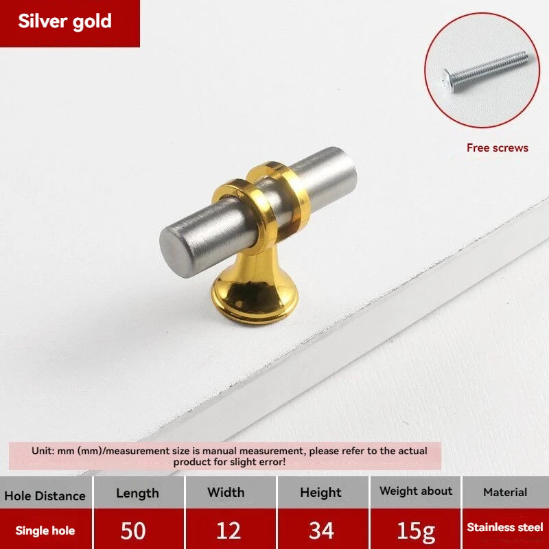 Handles Drawer Cabinet Furniture Kitchen Handles for Cabinet Knob Door Drawer Furniture Kitchen Knob Modern Simple Golden Silver