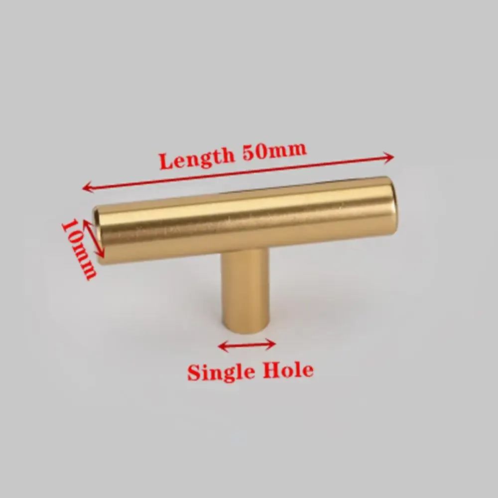 Modern Gold Kitchen Door T Bar Straight Handle Knobs Cabinet Pull Diameter 10mm Stainless Steel Handles Furniture Handle