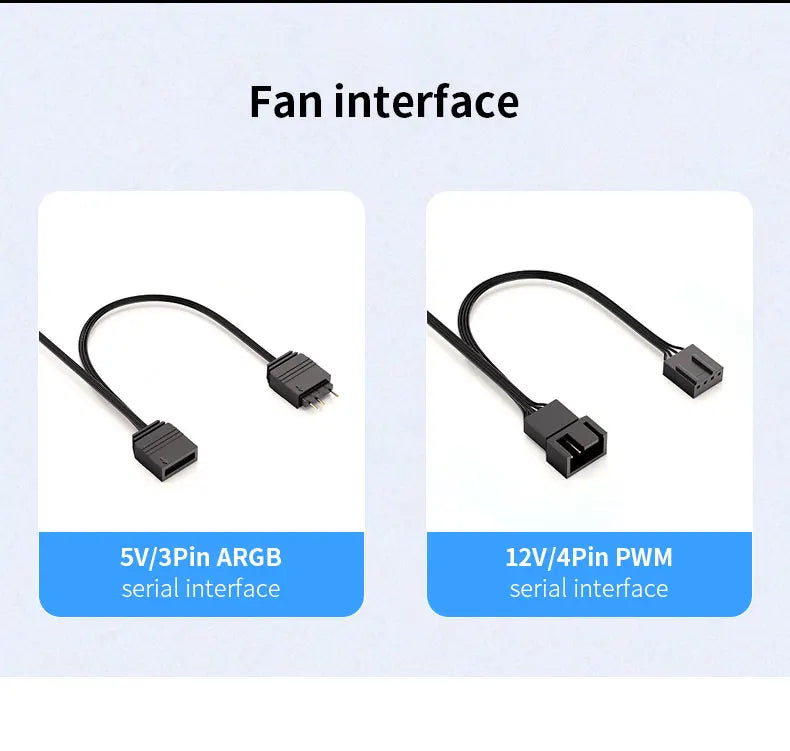 TEUCER LJ-4Pro Computer Case Fan ARGB Mirror Cycle 120mm 4Pin PWM PC Quiet Cooling Fan Low Noise Chassis Fan